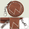 WG116-001  Wrangler Circular Coin Pouch "W" Logo  Bag Charm - Brown