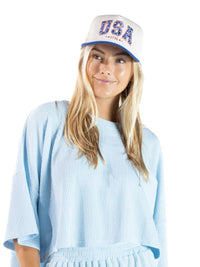 USA Floral Embroidered Hat