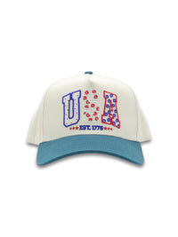 USA Floral Embroidered Hat