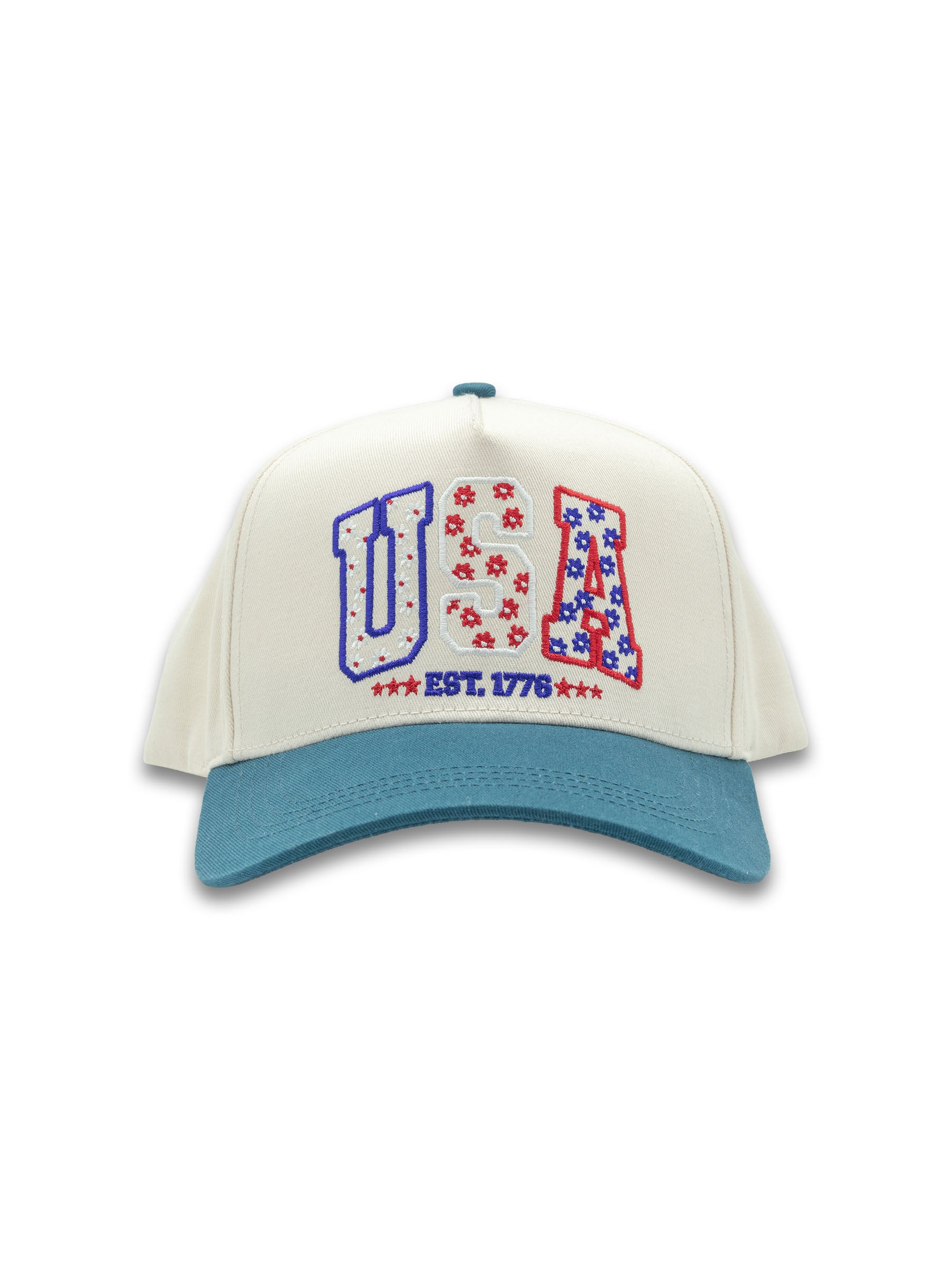 USA Floral Embroidered Hat