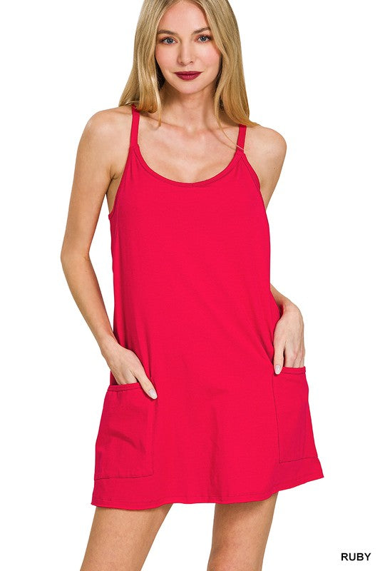 Ruby Lined Romper w/ Pockets