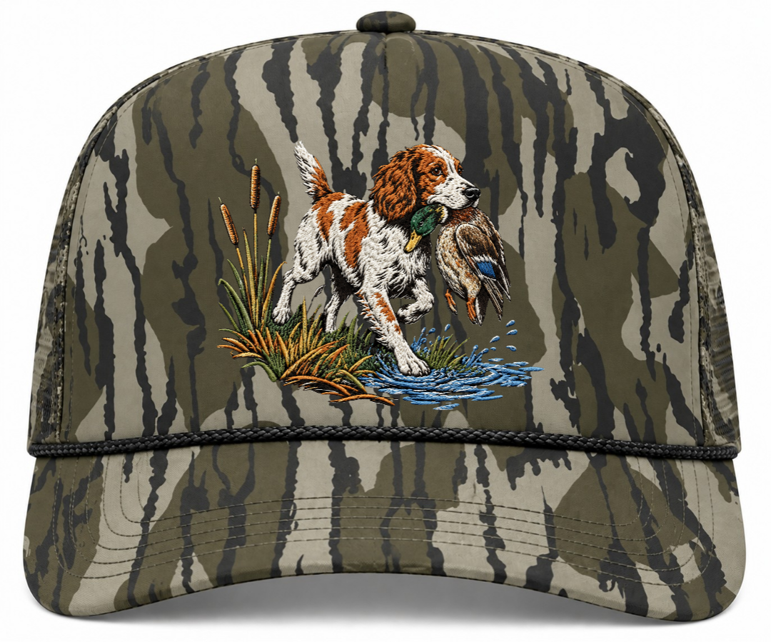 Bottom Leaf Camo Snapback Hat Faux Embroidery Duck Hunt