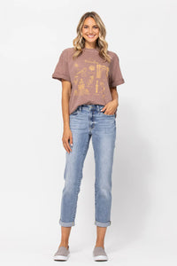 Core Midrise Bleach Wash Boyfriend Jeans 82335