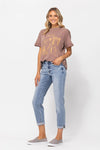 Core Midrise Bleach Wash Boyfriend Jeans 82335