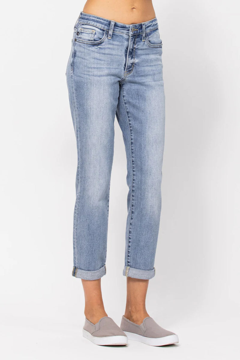 Core Midrise Bleach Wash Boyfriend Jeans 82335