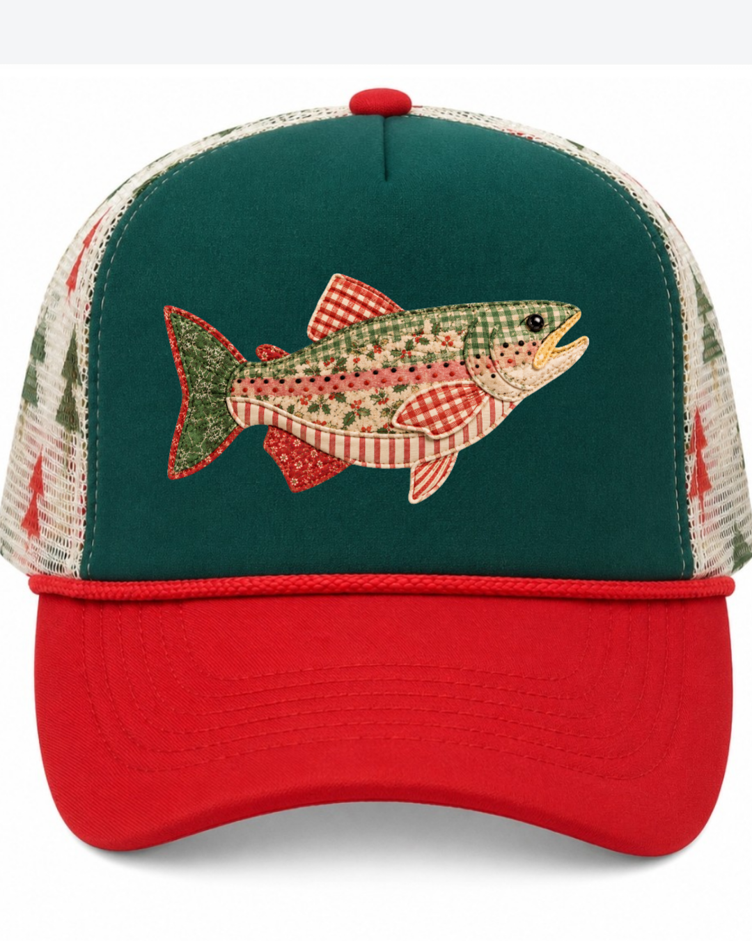 Christmas Faux Patchwork Snapback Trucker Hat Duck Hunting