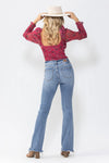 High Rise Double Button Bootcut Jeans 88140