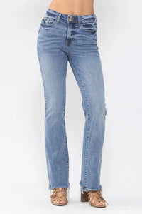 High Rise Double Button Bootcut Jeans 88140