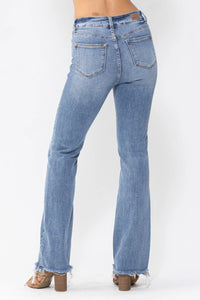 High Rise Double Button Bootcut Jeans 88140