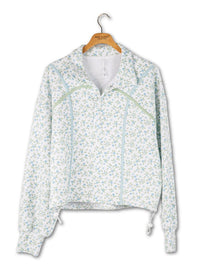 Collared Cropped Pullover W/ Cinched Waist