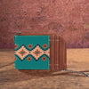 WG2203-W005 Wrangler Southwestern Art Print Mini Zip Card Case  Turquoise