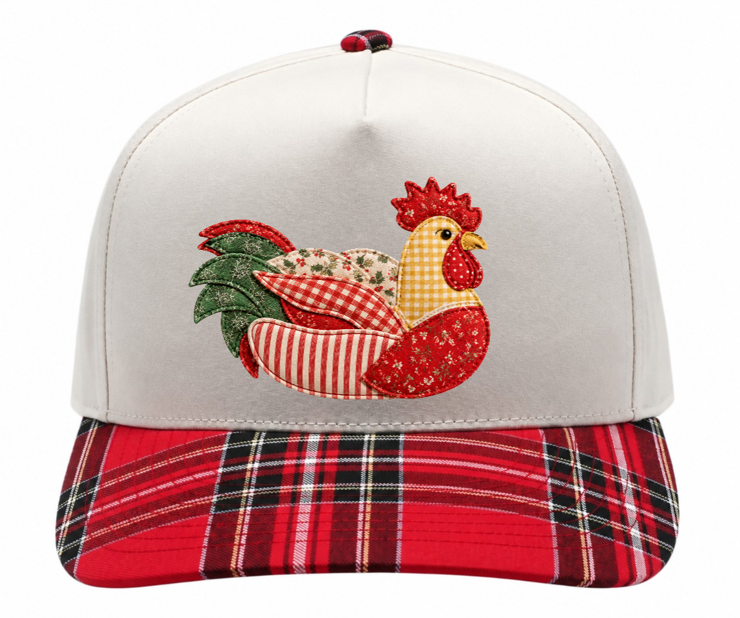 Christmas Faux Patchwork Snapback Trucker Hat Duck Hunting