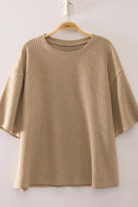 NT12901-Textured Short Sleeve Top