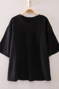 NT12901-Textured Short Sleeve Top
