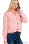 Melange Button Front Sweater Cardigan