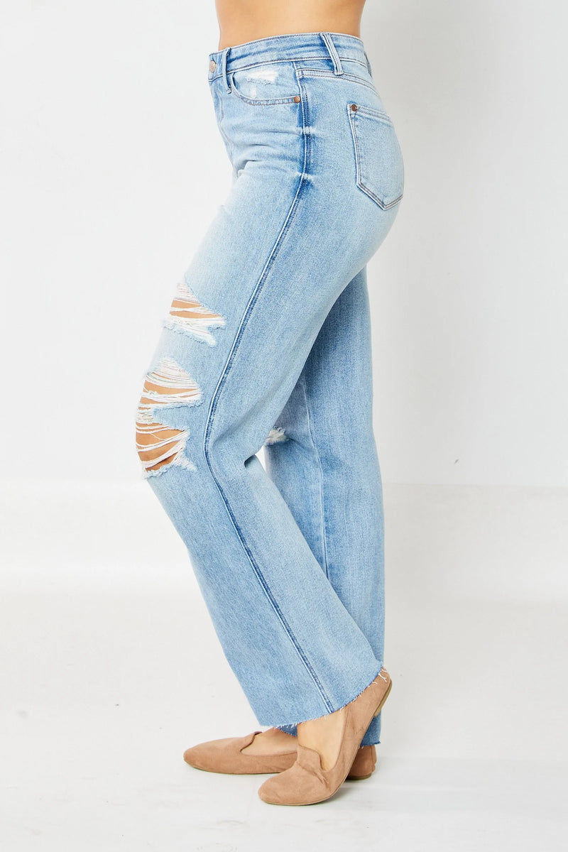 High Waisted Magic 90's Destroy Straight Jeans 88671