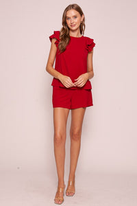 Ruffle Cap Sleeve Brooklyn Airflow Top