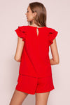 Ruffle Cap Sleeve Brooklyn Airflow Top