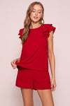 Ruffle Cap Sleeve Brooklyn Airflow Top