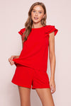 Ruffle Cap Sleeve Brooklyn Airflow Top