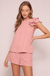 Ruffle Cap Sleeve Brooklyn Airflow Top