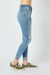 Mid Rise Destroy & Cuff Skinny Jeans 82528