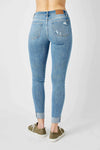 Mid Rise Destroy & Cuff Skinny Jeans 82528