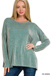 Ribbed Striped Long Sleeve With Pocket