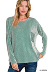 Ribbed Striped Long Sleeve With Pocket
