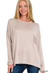 Ribbed Striped Long Sleeve With Pocket