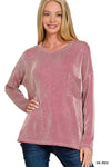Ribbed Striped Long Sleeve With Pocket