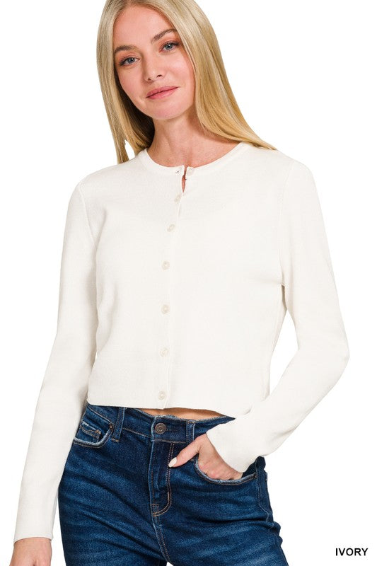 Long Sleeve Button Down Cardigan TW-2428Y