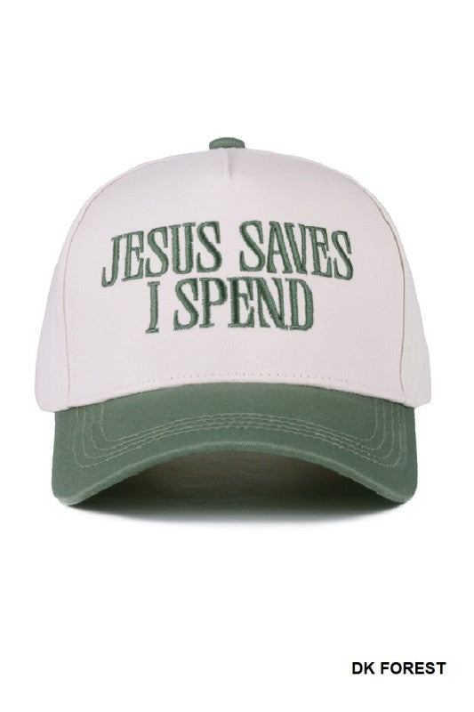 Jesus Saves I Spend Cotton SnapBack Hat