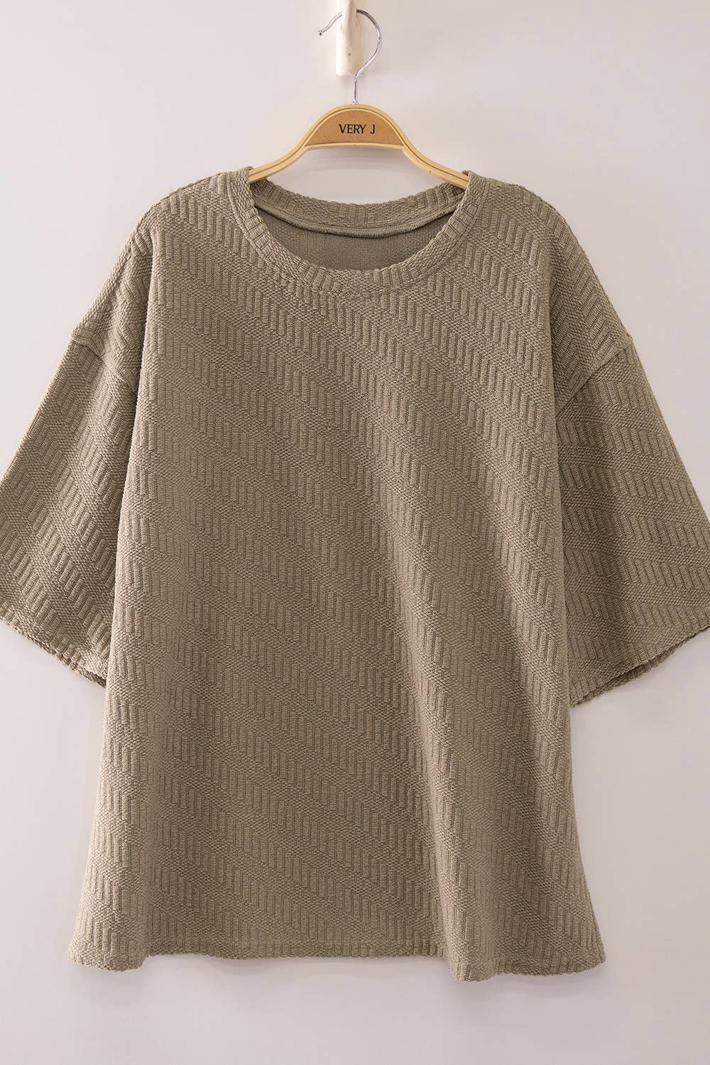 NT12901-Textured Short Sleeve Top