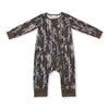 Long sleeves bottomland camo baby kids bamboo zipper romper