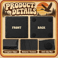Black Slate Drink Coasters Hunt Fish Duck