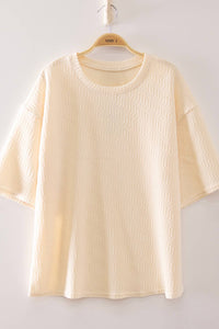 NT12901-Textured Short Sleeve Top