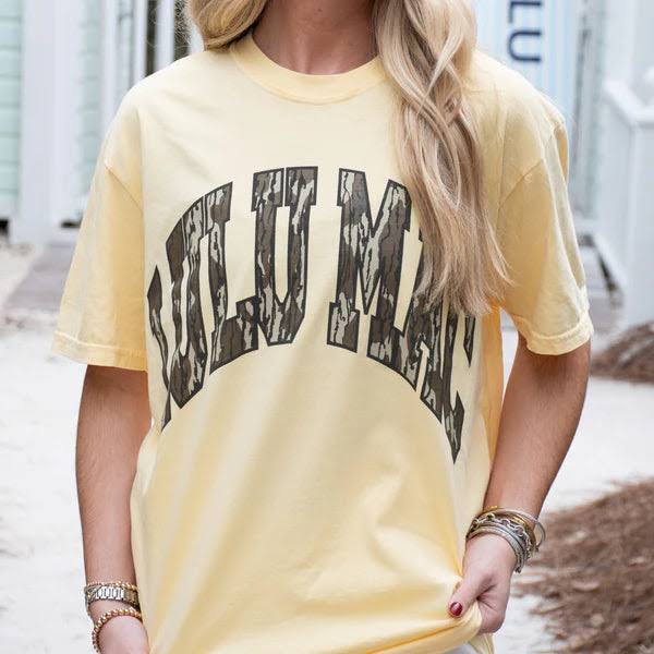 Lulu Mac Mossy Oak Camo T-Shirt - Butter Yellow