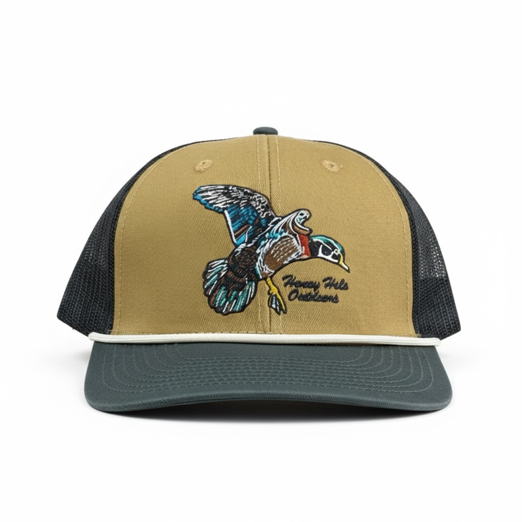 Rope Trucker Snapback - Woodie - Tan Green Bill