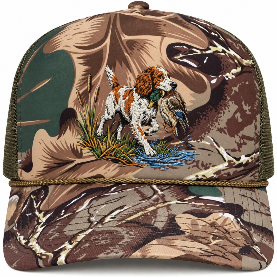 Bottom Leaf Camo Snapback Hat Faux Embroidery Duck Hunt