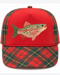 Christmas Faux Patchwork Snapback Trucker Hat Duck Hunting