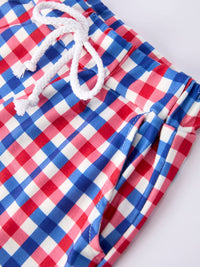 Boys 4th of July Plaid Flag Set