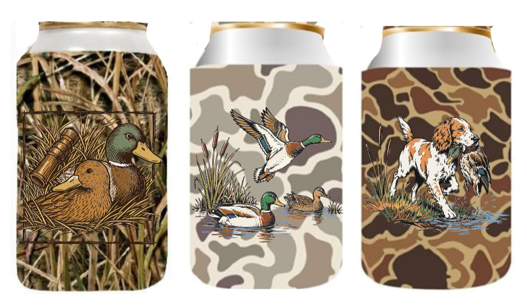 Camo Duck Can Cooler Sleeve Cover