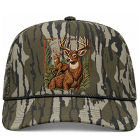 Bottom Leaf Camo Snapback Hat Faux Embroidery Duck Hunt