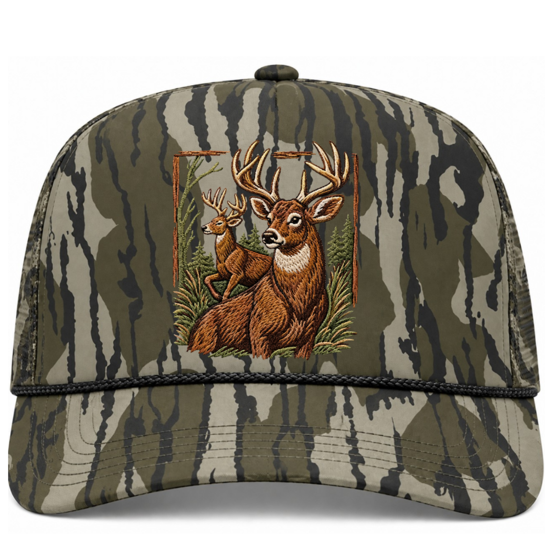 Bottom Leaf Camo Snapback Hat Faux Embroidery Duck Hunt