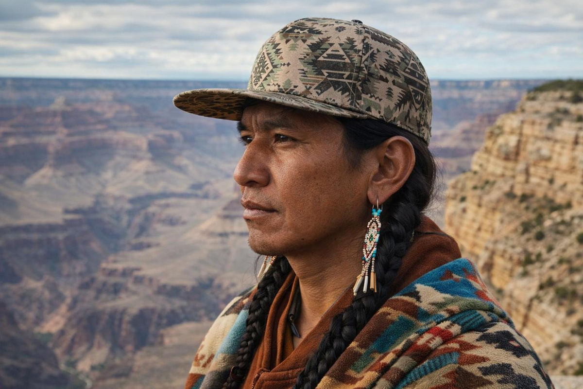 Aztec Camo Southwestern Snapback Hat Camouflage