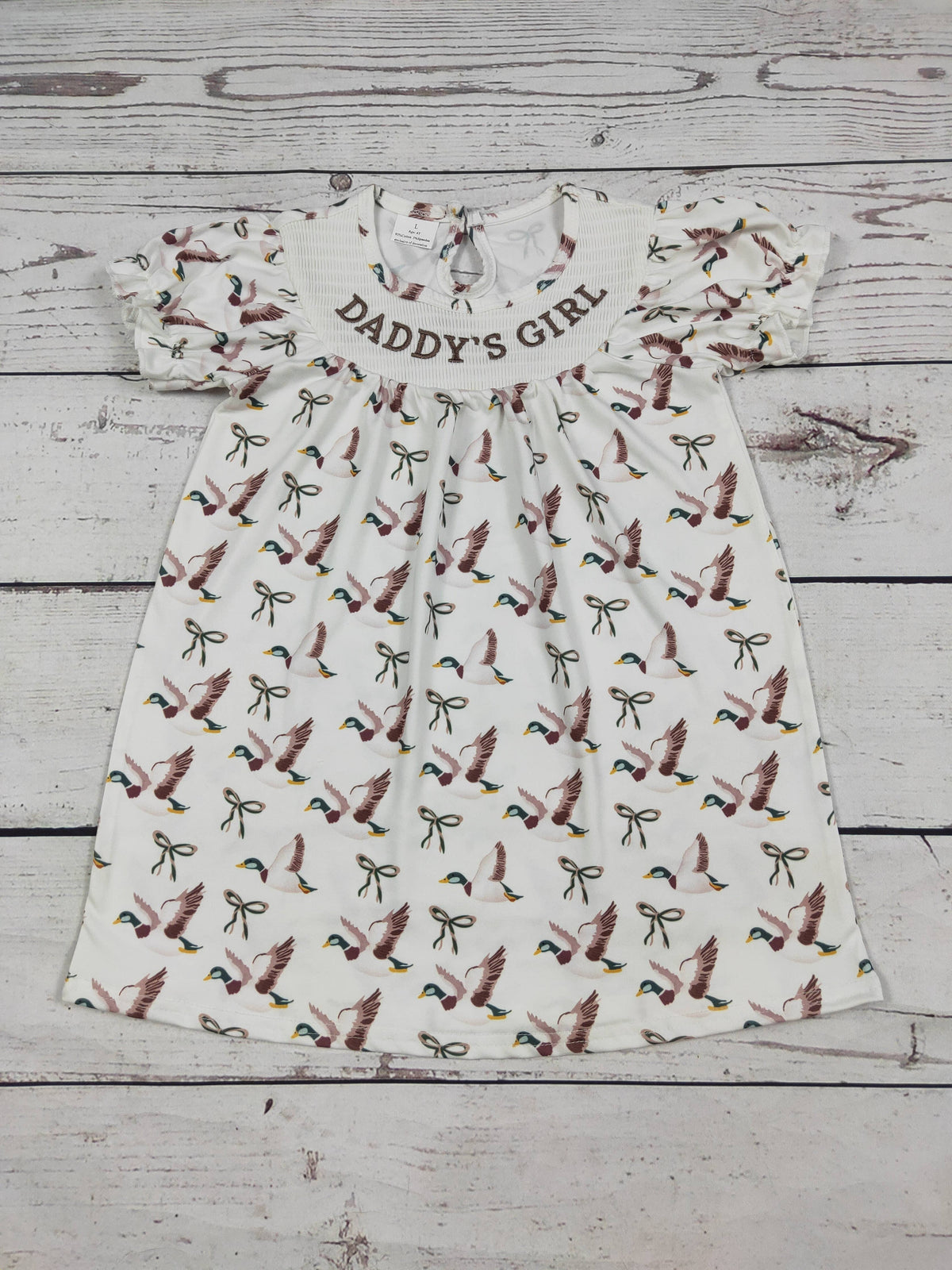 Duck Printed DADDY'S GIRL Smocked Dresses