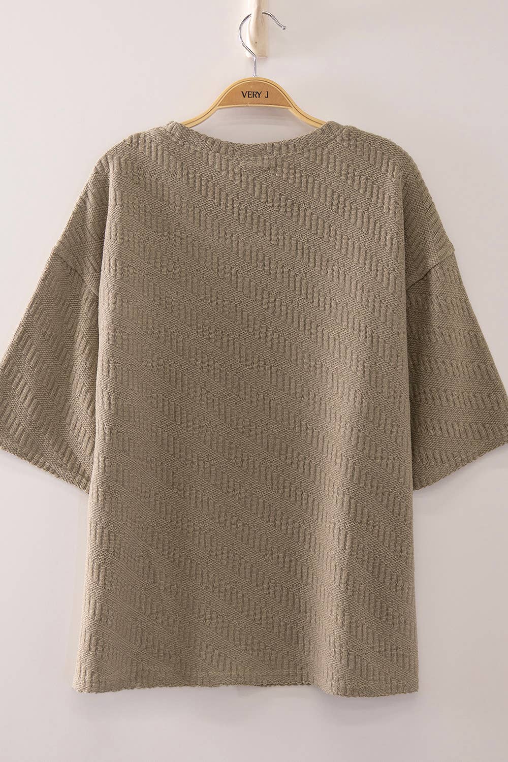 NT12901-Textured Short Sleeve Top