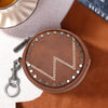 WG116-001  Wrangler Circular Coin Pouch "W" Logo  Bag Charm - Brown