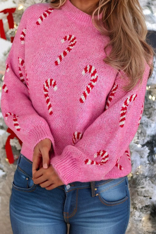 Candy Cane Sweater Pink